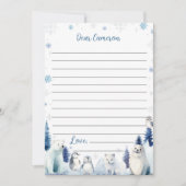 かわいい冬の動物誕生日タイムカプセルカード サンキューカード (正面)