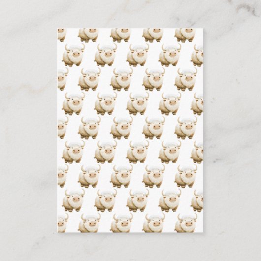 かわいい冬の北極牛の赤ちゃんシャワーおむつラッフル エンクロージャーカード (裏面)