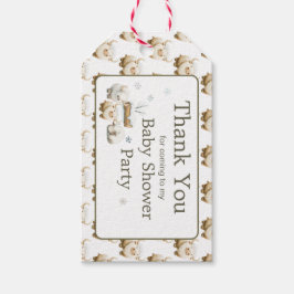 かわいい冬の北極牛の赤ちゃんシャワー ギフトタグ