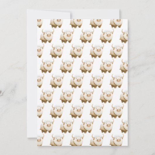 かわいい冬の北極牛の赤ちゃんシャワー サンキューカード (裏面)