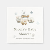 かわいい冬の北極牛の赤ちゃんシャワー スタンダードカクテルナプキン (正面)