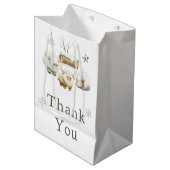 かわいい冬の北極牛の赤ちゃんシャワー ミディアムペーパーバッグ (正面アングル)