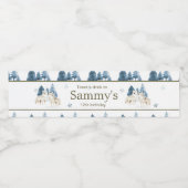 かわいい冬の北極狼の誕生日パーティー ペットボトルラベル (シングルラベル)