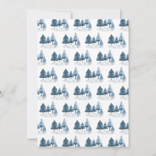 かわいい冬の北極狼の誕生日パーティー 招待状 (裏面)