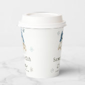 かわいい冬の北極狼の誕生日パーティー 紙コップ (左)