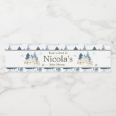 かわいい冬の北極狼の赤ちゃんシャワー ペットボトルラベル (シングルラベル)