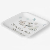 かわいい冬の北極狼の赤ちゃんシャワー ペーパープレート (傾斜あり)