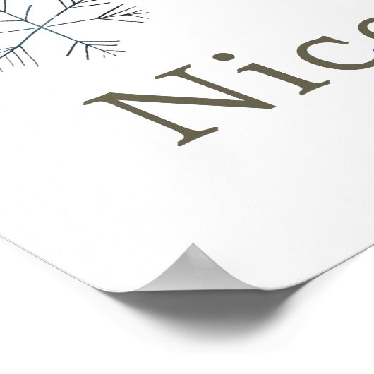 かわいい冬の北極狼の赤ちゃんシャワー ポスター (角)