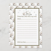 かわいい冬の北極狼の赤ちゃんシャワー 招待状 (正面/裏面)