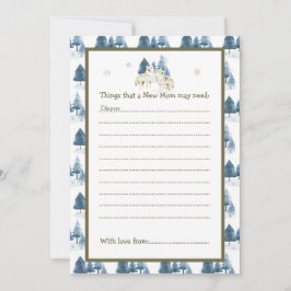 かわいい冬の北極狼の赤ちゃんシャワー 招待状