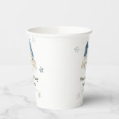 かわいい冬の北極狼の赤ちゃんシャワー 紙コップ (左)