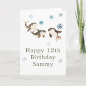 かわいい冬の北極鯨誕生会 カード (正面)