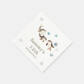 かわいい冬の北極鯨誕生会 スタンダードカクテルナプキン (角)