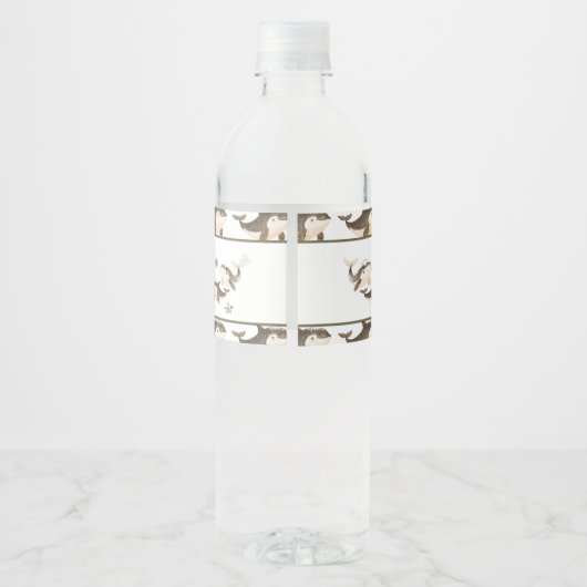 かわいい冬の北極鯨誕生会 ペットボトルラベル (裏面)