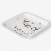 かわいい冬の北極鯨誕生会 ペーパープレート (傾斜あり)