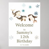 かわいい冬の北極鯨誕生会 ポスター (正面)