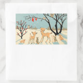 かわいい冬の友人ステッカー 長方形シール (バッグ)