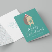 かわいい冬の友人ヘッジホッグ非写真 シーズンカード