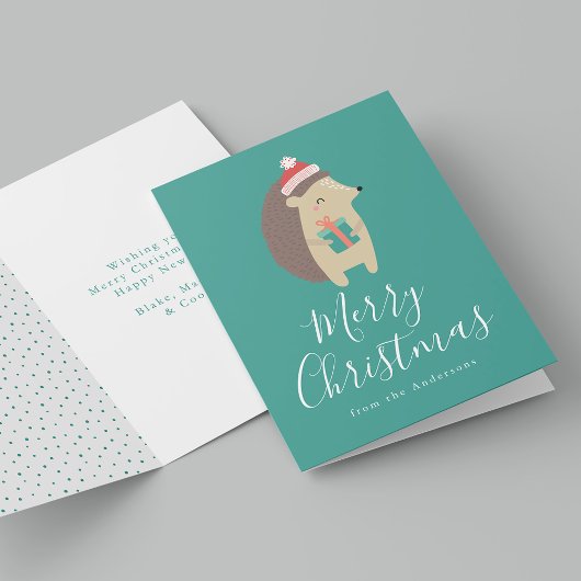 かわいい冬の友人ヘッジホッグ非写真 シーズンカード