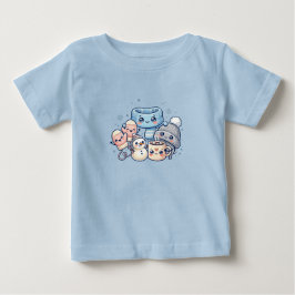 かわいい冬の友達 キッズTシャツ ベビーTシャツ