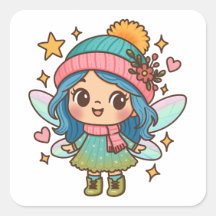 かわいい冬の妖精 かわいいパステル幻想芸術