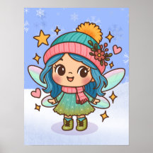 かわいい冬の妖精 かわいいパステル幻想芸術