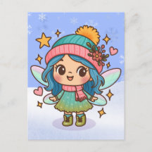 かわいい冬の妖精 かわいいパステル幻想芸術