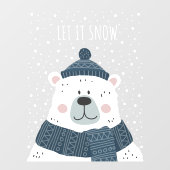 かわいい冬の季節は雪の極熊ビジネスを許可 ウィンドウサイン (シート)