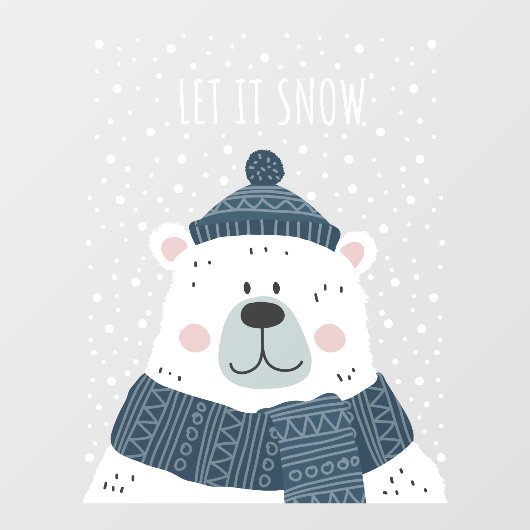 かわいい冬の季節は雪の極熊ビジネスを許可 ウィンドウサイン (シート)