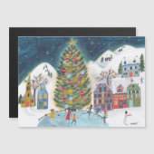 かわいい冬の家の村のシーン クリスマス (正面/裏面)