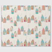 かわいい冬の家ラッピング紙 ラッピングペーパー (フラット)