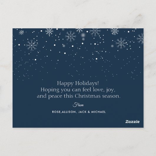 かわいい冬の家族のクリスマスカード ポストカード (裏面)