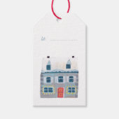 かわいい冬の家 ヴィレッジ シーン クリスマス ギフトタグ (正面)