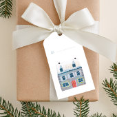 かわいい冬の家 ヴィレッジ シーン クリスマス ギフトタグ