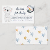 かわいい冬の小さな北極動物の本ベビー エンクロージャーカード (正面/裏面)