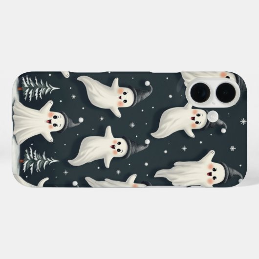 かわいい冬の幽霊パターン電話ケース Case-Mate iPhoneケース (裏面 (横))