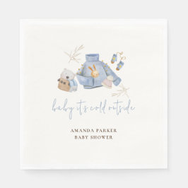 かわいい冬の服おもちゃ女の子ベビーシャワー スタンダードランチョンナプキン