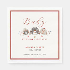 かわいい冬の服クリスマスベビーシャワー スタンダードランチョンナプキン