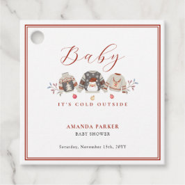 かわいい冬の服クリスマスベビーシャワー フェイバータグ