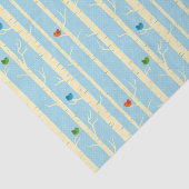 かわいい冬の木とカラフル鳥 薄葉紙 (詳細)