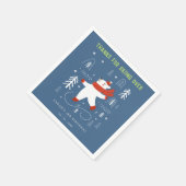 かわいい冬の森のクマ任意の年齢の子供たち スタンダードカクテルナプキン (角)