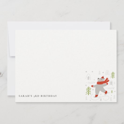 かわいい冬の森のクマ任意の年齢の子供たち ノートカード (正面)