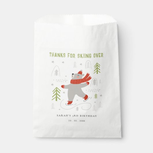 かわいい冬の森のクマ任意の年齢の子供たち フェイバーバッグ (正面)