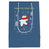 かわいい冬の森のクマ任意の年齢の子供たち ミディアムペーパーバッグ (裏面)