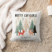 かわいい冬の森のファミリークリスマス クッション (ブランケット)