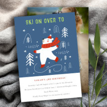 かわいい冬の森のベアースキー写真子供の誕生日