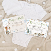 かわいい冬の森の動物スノーフレーク赤ちゃんシャワー エンクロージャーカード