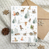 かわいい冬の森の動物スノーフレーク赤ちゃんシャワー 招待状