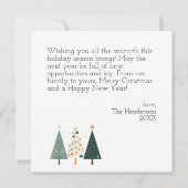 かわいい冬の森の家族クリスマスカード 招待状 (裏面)