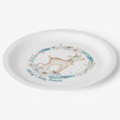 かわいい冬の森の赤ちゃんシャワー ペーパープレート (アングル)